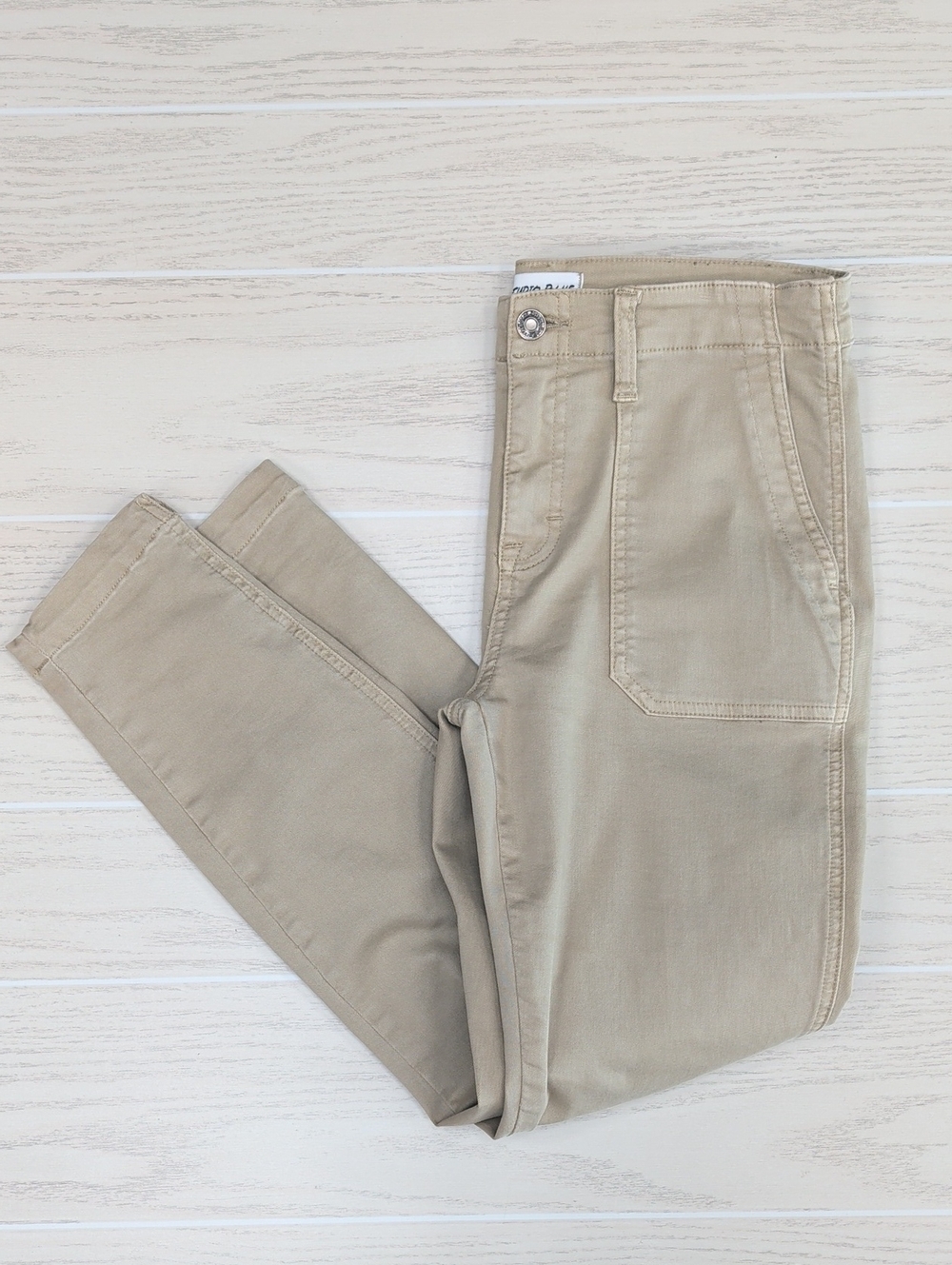 Studio Blue Women's Cropped Pants - Khaki Beige